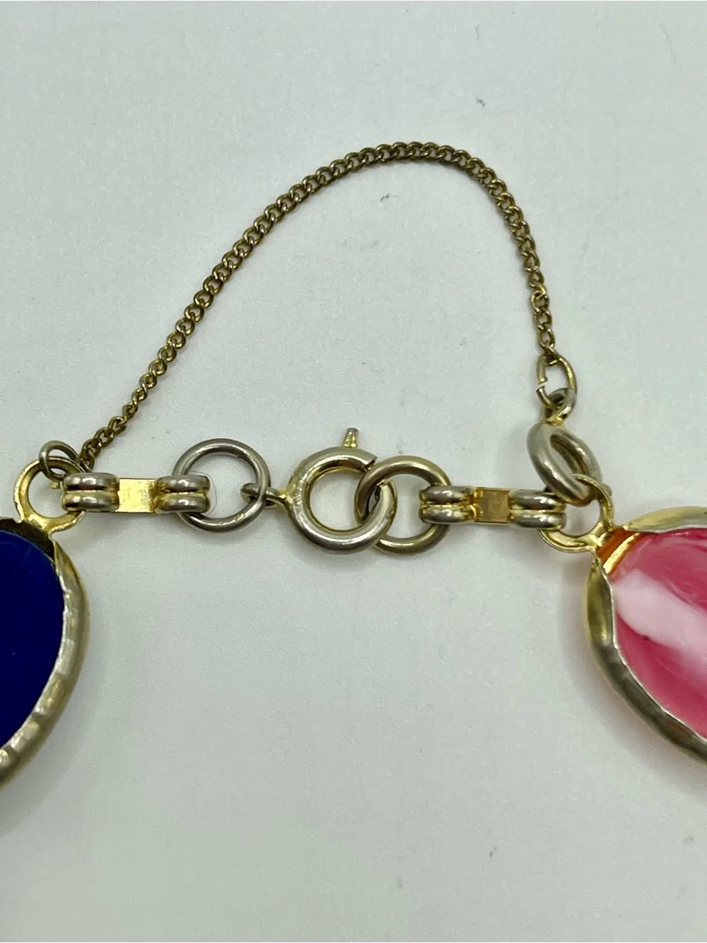 Multi-Color Scarab Link Bracelet - Gold Tone Accent Acrylic Plastic
